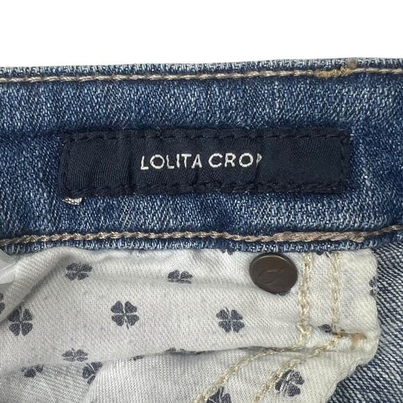 Lucky Brand Distressed Lolita Crop Skinny Jeans Frayed Hem Stretch Denim 12 / 31 - Picture 5 of 7